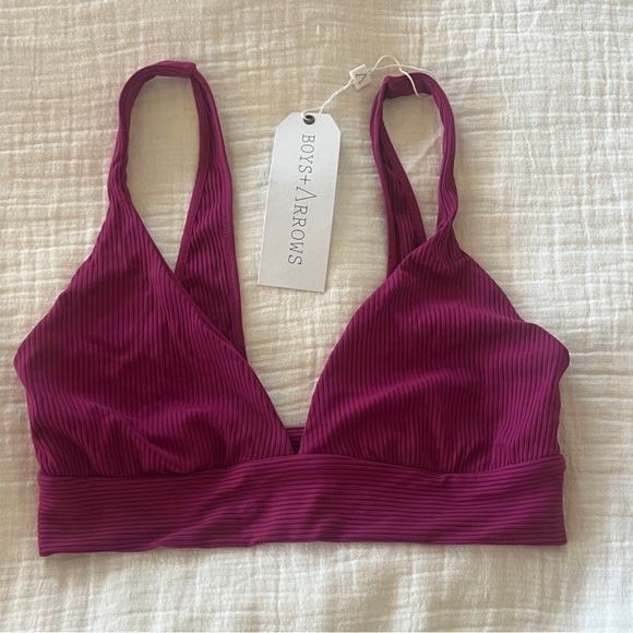 Boys + Arrows Ribbed Phil Bikini Top Magenta - Picture 3 of 6